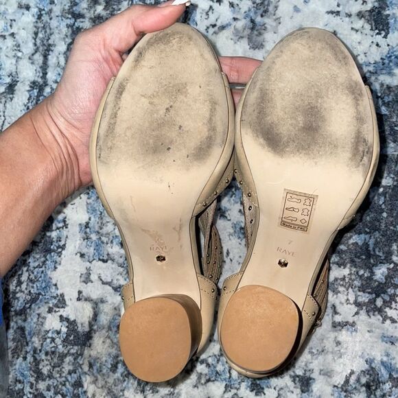 Tan Raye 'Matty' Studded Cutout Sandal - 7 - Picture 9 of 10